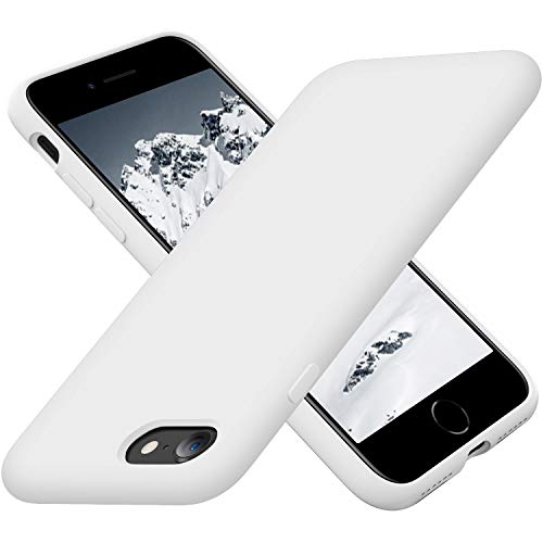Cordking Designed for iPhone SE Case 2022/2020, for iPhone 7 8 Case, Silicone Ultra Slim Shockproof Phone Case with [Soft Microfiber Lining], 4.7 inch, White von Cordking