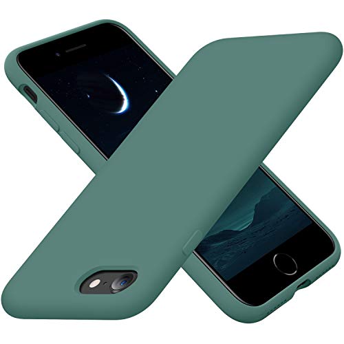 Cordking Designed for iPhone SE Case 2022/2020, for iPhone 7 8 Case, Silicone Ultra Slim Shockproof Phone Case with [Soft Microfiber Lining], 4.7 inch,Midnight Green von Cordking
