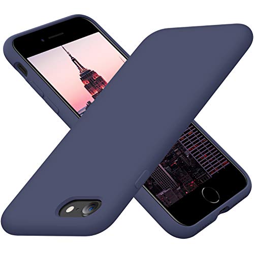 Cordking Designed for iPhone SE Case 2022/2020, for iPhone 7 8 Case, Silicone Ultra Slim Shockproof Phone Case with [Soft Microfiber Lining], 4.7 inch, Navy Blue von Cordking