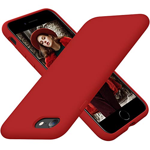 Cordking Designed for iPhone SE Case 2022/2020, for iPhone 7 8 Case, Silicone Ultra Slim Shockproof Phone Case with [Soft Microfiber Lining], 4.7 inch, Red von Cordking