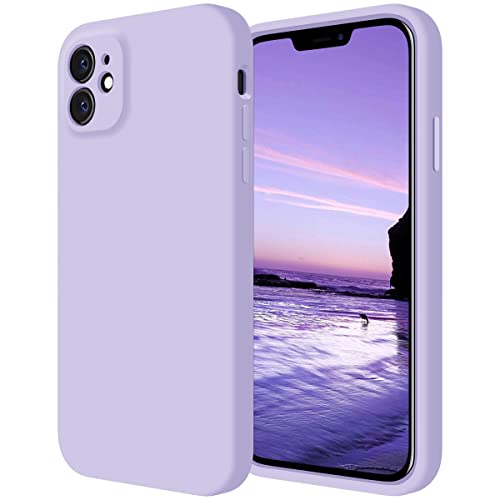 Cordking Designed for iPhone 11 Case, Silicone [Straight Edges] & [Camera Protecion] Upgraded Phone Case with Soft Anti-Scratch Microfiber Lining, 6.1 inch, Clove Purple von Cordking