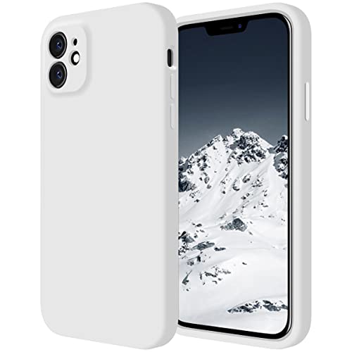 Cordking Entworfen für iPhone 11 Hülle, Silikon [Gerade Kanten] & [Kameraschutz] Verbesserte Handyhülle mit weichem, kratzfestem Mikrofaserfutter, 6,1 Zoll, Weiß von Cordking