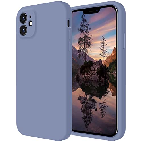 Cordking Entworfen für iPhone 11 Hülle, Silikon [Gerade Kanten] & [Kameraschutz] Verbesserte Handyhülle mit weichem, kratzfestem Mikrofaserfutter, 6,1 Zoll, Lavendelgrau von Cordking