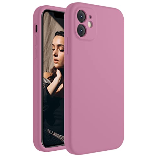iPhone 11 Hülle, Silikon [quadratische Kanten] & [Kameraschutz] Verbesserte Handyhülle mit weichem, kratzfestem Mikrofaser-Futter, 15,5 cm, Flieder-Violett von Cordking