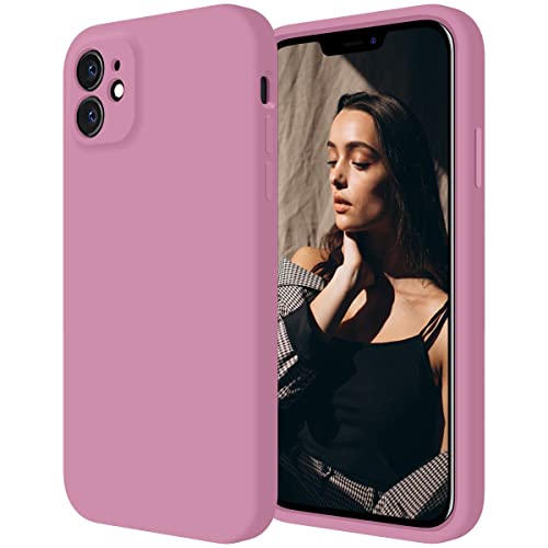 Cordking Entworfen für iPhone 11 Hülle, Silikon [Gerade Kanten] & [Kameraschutz] Verbesserte Handyhülle mit weichem, kratzfestem Mikrofaserfutter, 6,1 Zoll, Mauve von Cordking