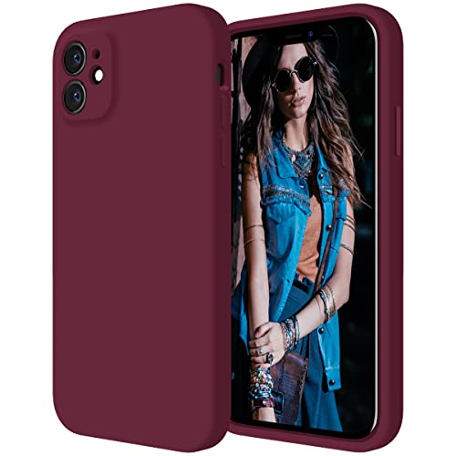 Cordking Entworfen für iPhone 11 Hülle, Silikon [Gerade Kanten] & [Kameraschutz] Verbesserte Handyhülle mit weichem, kratzfestem Mikrofaserfutter, 6,1 Zoll, Pflaume von Cordking