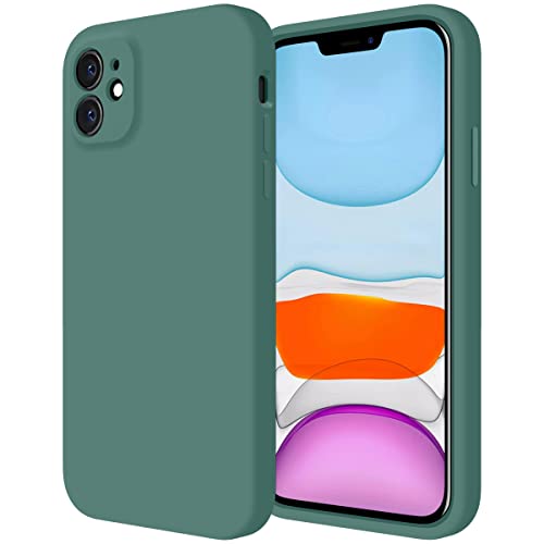 Cordking Entworfen für iPhone 11 Hülle, Silikon [Gerade Kanten] & [Kameraschutz] Verbesserte Handyhülle mit weichem, kratzfestem Mikrofaserfutter, 6,1 Zoll, Nachtgrün von Cordking