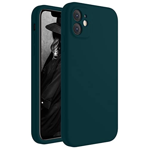 iPhone 11 Hülle, Silikon [quadratische Kanten] & [Kameraschutz] Verbesserte Handyhülle mit weichem, kratzfestem Mikrofaserfutter, 15,5 cm, Blaugrün von Cordking