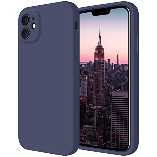 Cordking Entworfen für iPhone 11 Hülle, Silikon [Gerade Kanten] & [Kameraschutz] Verbesserte Handyhülle mit weichem, kratzfestem Mikrofaserfutter, 6,1 Zoll, Dunkelblau von Cordking