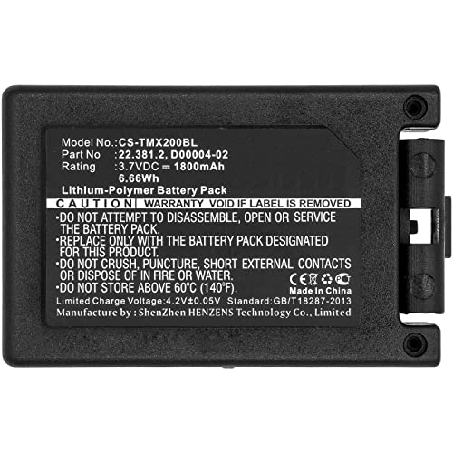 CoreParts Battery for Crane Remote Control 6.66Wh Li-Pol 3.7V, W125990151 (Control 6.66Wh Li-Pol 3.7V 1800mAh Black for Teleradio Crane Remote Control TG-TXMNL, Transmitter Tele) von CoreParts