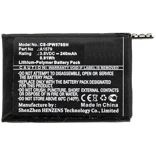 CoreParts Battery for Smartwatch 0.91Wh Li-Pol 3.8V 240mAh, W125993957 (0.91Wh Li-Pol 3.8V 240mAh Black for Apple Smartwatch iWach 1 42mm, Watch 1st Gen 42mm) von CoreParts