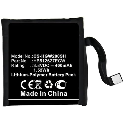 CoreParts Battery for Smartwatch 1.52Wh Li-Pol 3.8V 400mAh, W125993977 (1.52Wh Li-Pol 3.8V 400mAh Black for Huawei Smartwatch Watch 2 4G, Watch 2 Pro 4G) von CoreParts