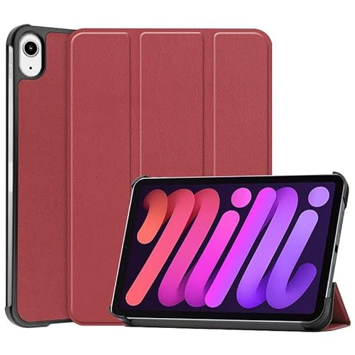 CoreParts Cover for iPad Mini 6 2021 for iPad Mini 6 (2021), W126439086 (for iPad Mini 6 (2021) Tri-fold Caster Hard Shell Cover with Auto Wake Function - Wine Red) von CoreParts