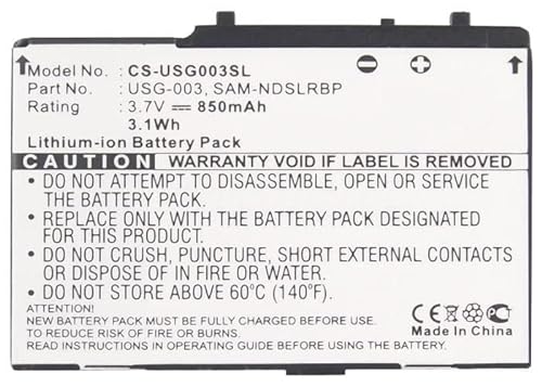 CoreParts Ersatzteil Battery for Game Console 3.1Wh Li-ion 3.7V 850mAh, W125990716 (3.1Wh Li-ion 3.7V 850mAh Black for Nintendo Game Console DS, DS Lite) von CoreParts