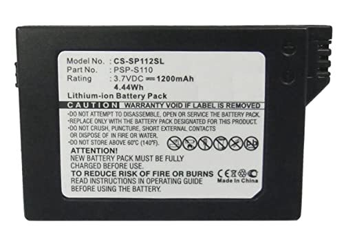 CoreParts Ersatzteil Battery for Game Console 4.44Wh Li-ion 3.7V 1200mAh, W125990732 (4.44Wh Li-ion 3.7V 1200mAh Black for Sony Game Console Lite, PSP 2th, PSP-2000, PSP-3000, PSP-3004, Silm) von CoreParts