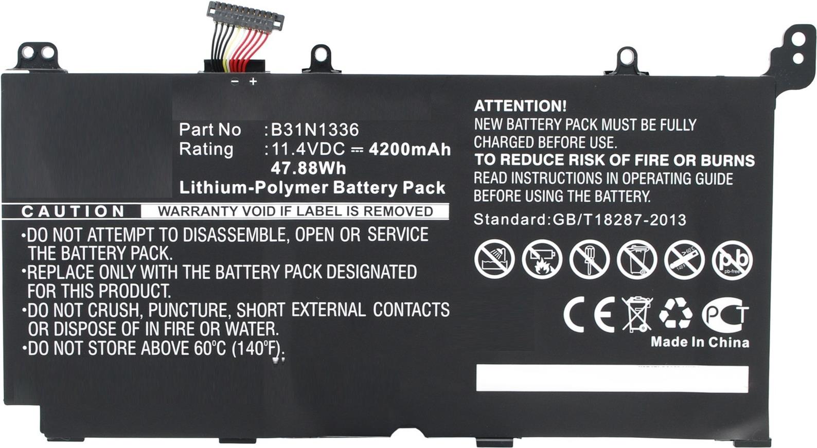CoreParts - Laptop-Batterie - Lithium-Polymer - 4200 mAh - 47.9 Wh - Schwarz - für ASUS R553LN von CoreParts
