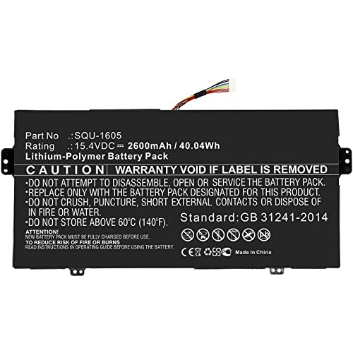 CoreParts Laptop Battery for Acer 40.04Wh Li-ion 15.4V 2600mAh, W125993313 (40.04Wh Li-ion 15.4V 2600mAh Black for Acer Notebook, Laptop SF713-51, SF713-51-M0AK, SF713-51-M0BQ,) von CoreParts