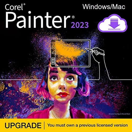 Corel Painter 2023 Upgrade | Software für digitales Malen | Illustration, Konzept, Foto und bildende Kunst | Unbefristete Lizenz | 1 Gerät | 1 Benutzer | PC/Mac | Aktivierungscode per Email von Corel