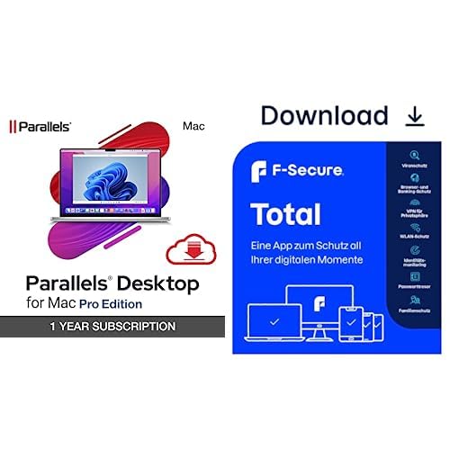 Parallels Desktop 18 für Mac Pro Edition + F-Secure Total | 1 Jahr | 3 Geräte | PC/Mac/Mobile | Aktivierungscode per Email von Corel