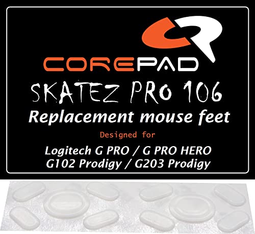 Corepad Skatez PRO 106 Ersatz Mausfüße kompatibel mit Logitech G PRO Hero / G102 / G203 Prodigy von Corepad