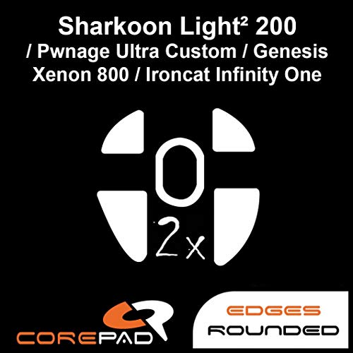 Corepad Skatez PRO 192 Ersatz Mausfüße für Sharkoon Light ² 200 / Pwnage Ultra Custom/Genesis Xenon 800 / Ironcat Infinity One/Xenics Titan G Air von Corepad