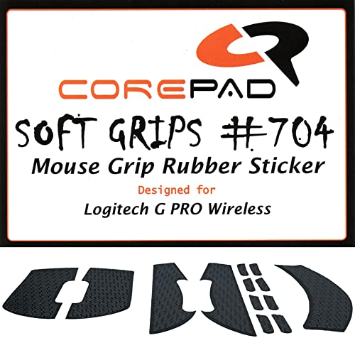 Corepad Soft Grips - Selbstklebende vorgeschnittene Anti-Rutsch Aufkleber für PC Gaming Mäuse (Black, Logitech G PRO Wireless) von Corepad