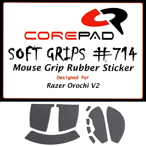 Corepad Soft Grips - Selbstklebende vorgeschnittene Anti-Rutsch Aufkleber für PC Gaming Mäuse (Black, Razer Orochi V2), CG71400 von Corepad