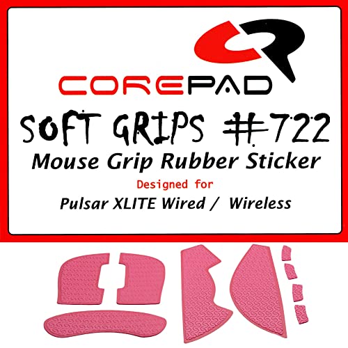 Corepad Soft Grips - Selbstklebende vorgeschnittene Anti-Rutsch Aufkleber für PC Gaming Mäuse (Red, Pulsar Xlite Wired/Wireless) von Corepad