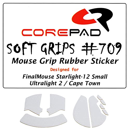 Corepad Soft Grips - Selbstklebende vorgeschnittene Anti-Rutsch Aufkleber für PC Gaming Mäuse (White, FinalMouse Starlight-12 Small) von Corepad