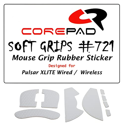 Corepad Soft Grips - Selbstklebende vorgeschnittene Anti-Rutsch Aufkleber für PC Gaming Mäuse (White, Pulsar Xlite Wired / Wireless), CG72100 von Corepad