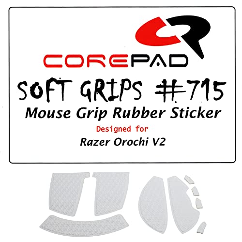 Corepad Soft Grips - Selbstklebende vorgeschnittene Anti-Rutsch Aufkleber für PC Gaming Mäuse (White, Razer Orochi V2) von Corepad