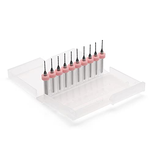 Corintian HSS Micro PCB Bohrer 10 Stück Ø 0.8 mm Bohrer für präzise Bohrungen in Bereichen wie PCB, Modellbau, Elektronik, etc. - Geeignet für PCB, Platinen, Kunststoff, 3D-Filament (0,8mm) von Corintian