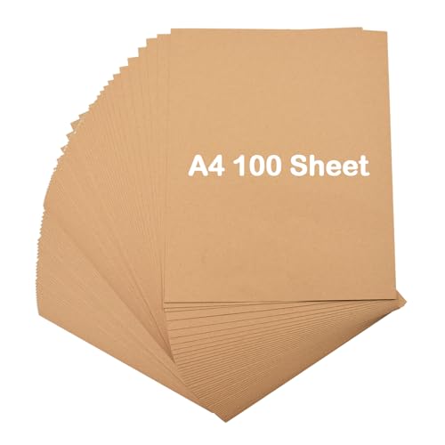 Coriver Kraftpapier A4, 100 Blatt, 21 x 29,7 cm- DIN A4 Papier, 200 g Dickes Papier Bastelpapier, Pappe Blätter aus Kraftkarton, Braunes Papier für Büro Hochzeit Geschenke Etiketten Coriver Kraftpapier A4, 100 Blatt, 21 x 29,7 cm- DIN A4 Papier, 200 g Dickes Papier Bastelpapier, Pappe Blätter aus Kraftkarton, Braunes Papier für Büro Hochzeit Geschenke Etiketten von Coriver
