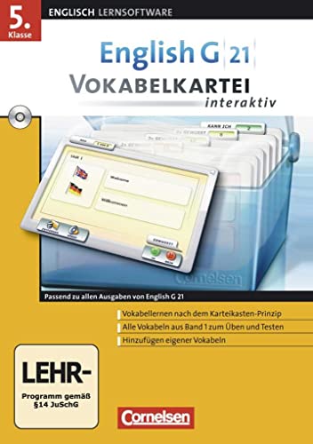 English G 21 - Lernsoftware - Vokabelkarteien interaktiv - zu allen Ausgaben: EG 21 Band 1; 5.Klasse Vokabelkarteien interaktiv zu allen Ausgaben: ... interaktiv - Lernsoftware zu allen Ausgaben) von Cornelsen