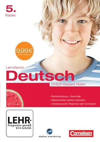 Lernvitamin Deutsch 5. Klasse, CD-ROM Einfach bessere Noten. Für Windows 7, 8, Vista oder XP von Cornelsen