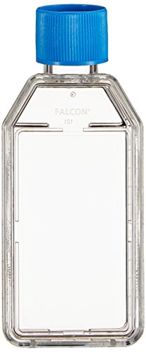 Corning Falcon 353014 Rectangular Canted Neck Cell Culture Flask mit Blau Plug Seal Screw Cap, 25 cm² von Corning