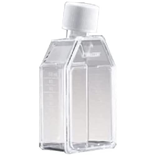 Corning Falcon 12.5cm² Rechteckige Zellkulturflasche mit Abgeschrägtem Hals und Schraubverschluss mit Belüftung, Blau/Klar, 100 Stück von Corning
