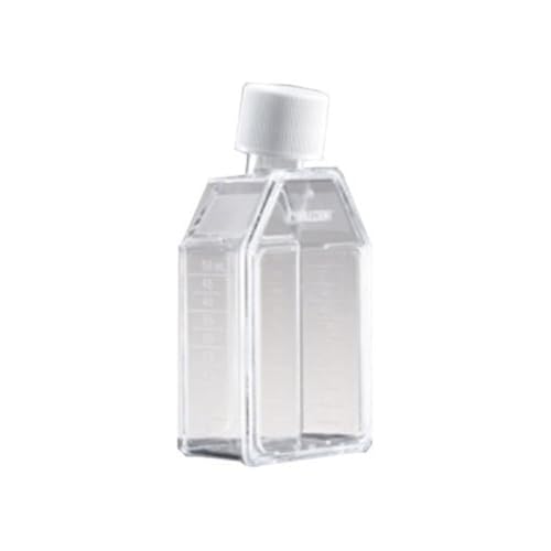 Corning Falcon 75cm² Rechteckige Zellkulturflasche mit Abgeschrägtem Hals und Schraubverschluss mit Belüftung, Weiß/Klar, 100 Stück von Corning