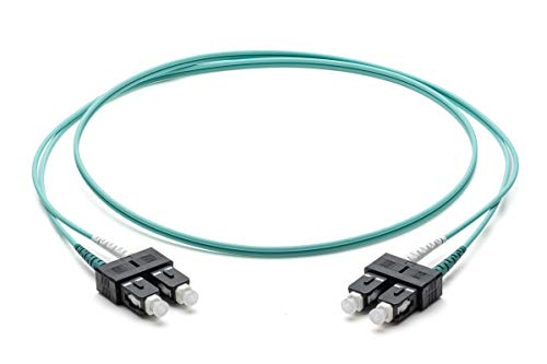 Corning Glasfaser Patchkabel 2 x 2.0 mm - Multimode Duplex: SC PC Duplex auf SC PC Duplex, 1m (Türkis) - OM3 von Corning