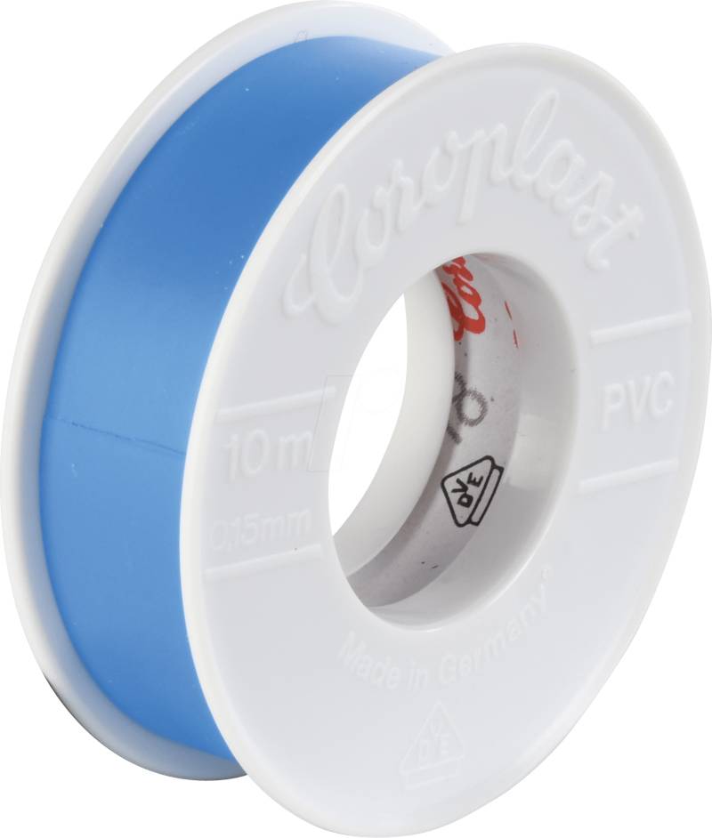 CORO 1653 - VDE Elektroisolierband, 10 m, 15 mm, hellblau von Coroplast