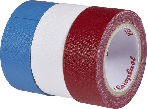 Coroplast 31081 31081 Gewebeklebeband Blau, Rot, Weiß (L x B) 2.5m x 19mm 3St. von Coroplast