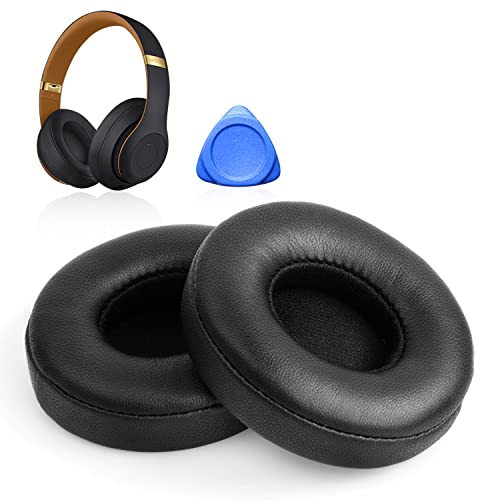 Ersatz Ohrpolster für Beats Solo 2 & Solo 3 Wireless Kopfhörer Professional Kopfhörer Ersatzpolster mit Weiches Proteinleder - Schwarz (1 Paar) von Corpower
