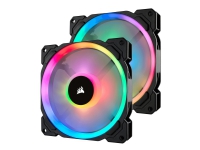 Corsair LL Series LL140 RGB Dual Light Loop - Einsatz mit Lüfter - 140 mm - weiß, blau, gelb, rot, grün, orange, violett - 14 cm (2er Pack) von Corsair Microsystems