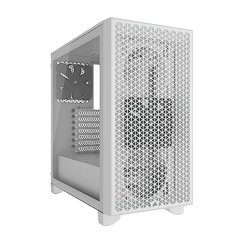 CORSAIR 3000D Airflow Mid-Tower PC-Gehäuse - 3-Pin-Lüfter - Vier-Slot-GPU-Unterstützung - Geeignet Für Bis zu 8X 120mm-Lüfter - High-Airflow-Design - Weiß von Corsair