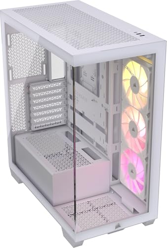 CORSAIR 3500X ARGB Mid-Tower ATX PC-Gehäuse - Gehärtetes Panorama-Glas - Umgekehrte Verbindung Motherboard-Kompatibel - 3X CORSAIR RS120 ARGB-Lüfter Enthalten - Weiß CORSAIR 3500X ARGB Mid-Tower ATX PC-Gehäuse - Gehärtetes Panorama-Glas - Umgekehrte Verbindung Motherboard-Kompatibel - 3X CORSAIR RS120 ARGB-Lüfter Enthalten - Weiß von Corsair