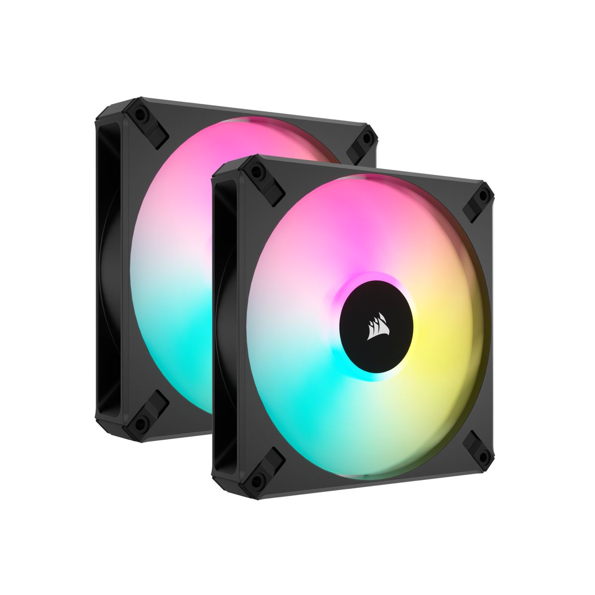 CORSAIR AF140 RGB ELITE 2er-Pack | 140mm Gehäuselüfter inkl. iCUE Lighting Node CORE von Corsair