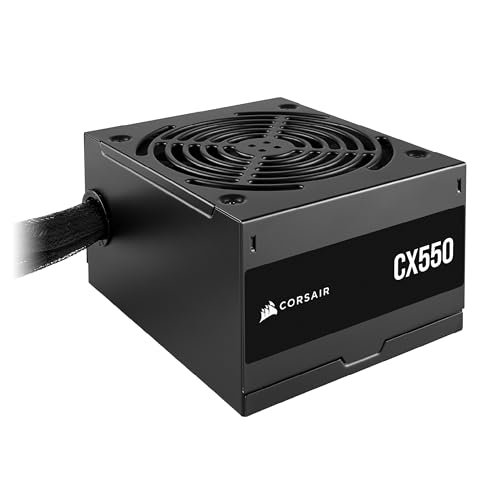 CORSAIR CX550 ATX 550W Netzteil - 80 Plus Bronze Zertifiziert - Geräuscharm - Ummantelte Kabel - Nicht Modular - EU - Schwarz von Corsair