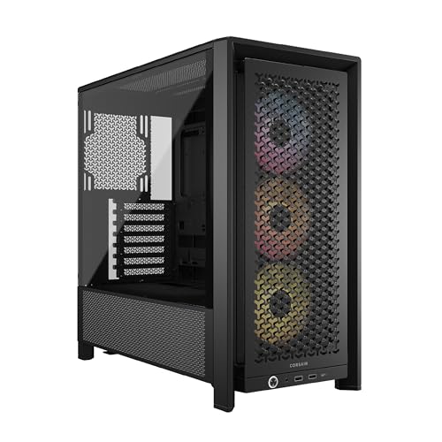 CORSAIR Frame 4000D RS ARGB Modulares Mid-Tower ATX PC-Gehäuse – Hoher Luftstrom, 3X Vorinstallierte RS ARGB-Lüfter, ASUS BTF, MSI Project Zero, Gigabyte Project Stealth – Schwarz von Corsair
