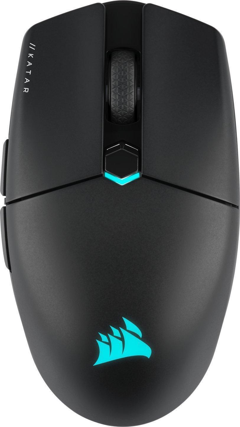 CORSAIR Gaming KATAR ELITE - Maus - optisch - 6 Tasten - kabellos, kabelgebunden - Bluetooth, 2,4 GHz, USB-C - kabelloser Empfänger (USB) (CH-931C111-EU) von Corsair