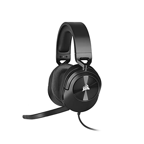 CORSAIR HS55 SURROUND Leichtes Kabelgebundenes Multiplattform-Gaming-Headset - Dolby 7.1 Surround Sound - iCUE-Kompatibel - PC, Mac, PS5, PS4, Xbox, Nintendo Switch, Mobile - Carbon von Corsair